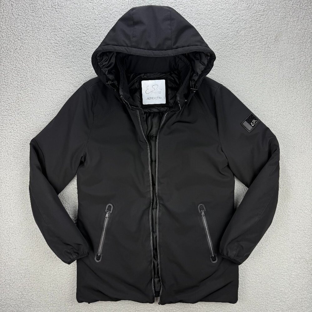 Yes Zee Coat Women Extra Large XL Black Down Puffer Jacket Parka Hooded Winter 1